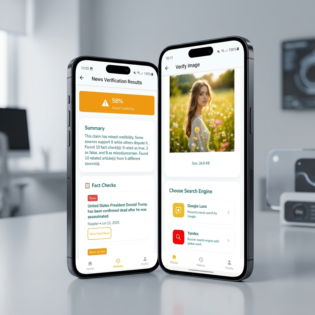 Social Media & News Verification Mockup